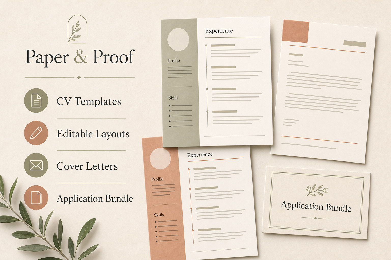 CV templates and cover letter digital product mockup